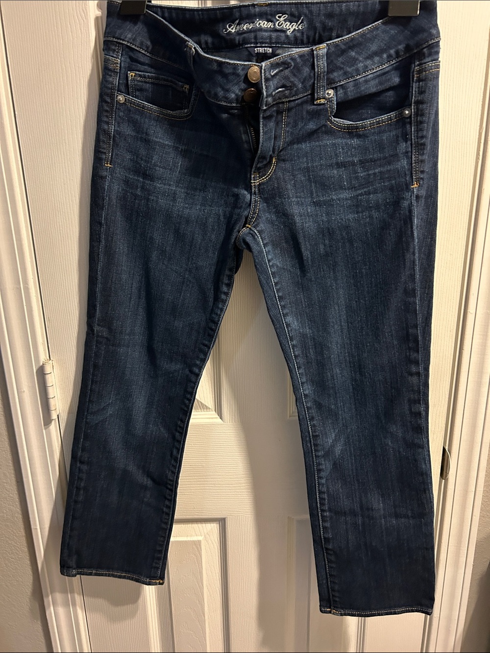 American Eagle artist Dark Indigo Cropped Stretch Jeans